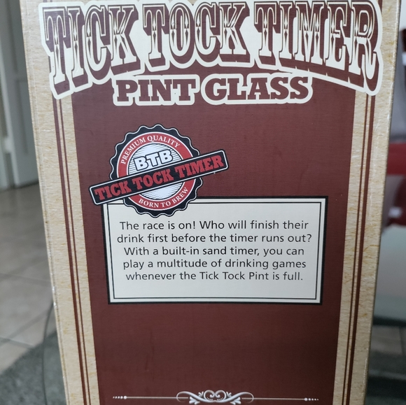 Look!!Barbuzzo Tick Tock Timer Beer Pint Glass with Timer Drinking Game. - Picture 3 of 10